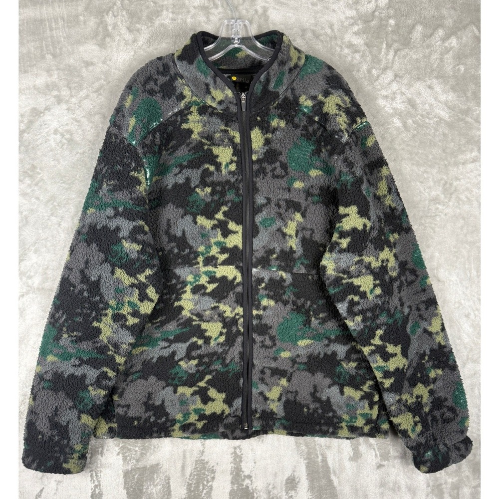 Zella Camo Fleece Zip Up Jacket Athleisure Outdoor Layering Size XL